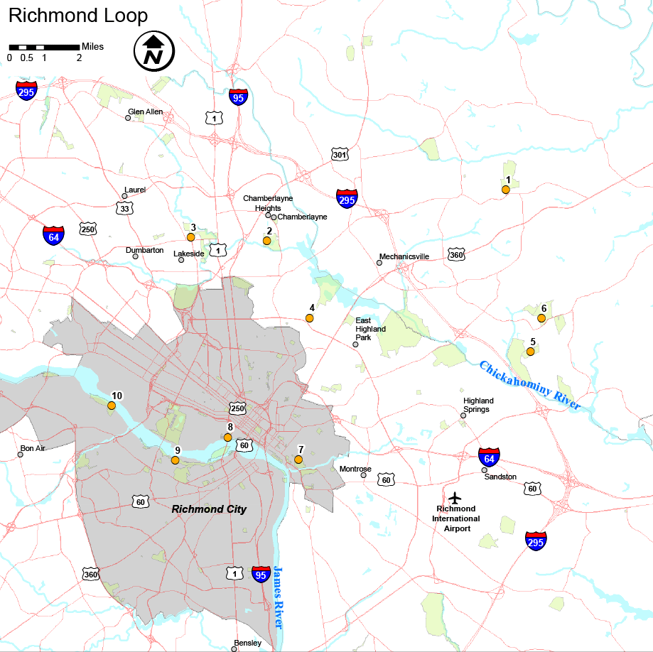 I-click upang magbukas ng PDF ng Richmond loop map