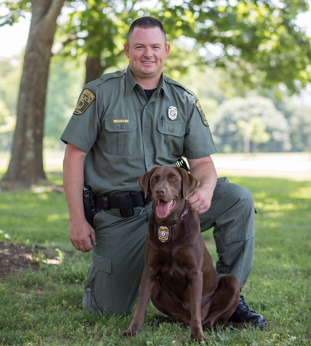 CPO Ian Ostlund at K9 Reese
