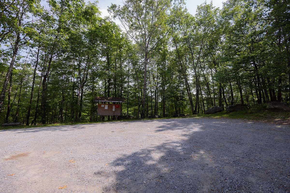 May gravel parking lot ang Big Survey WMA