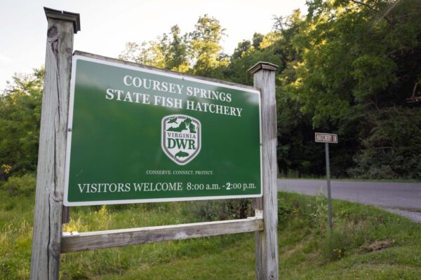 Ang Coursey Springs Fish Hatchery welcome sign