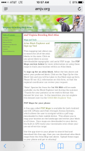 amjv.org at ang pahina ng impormasyon ng block ng birding survey