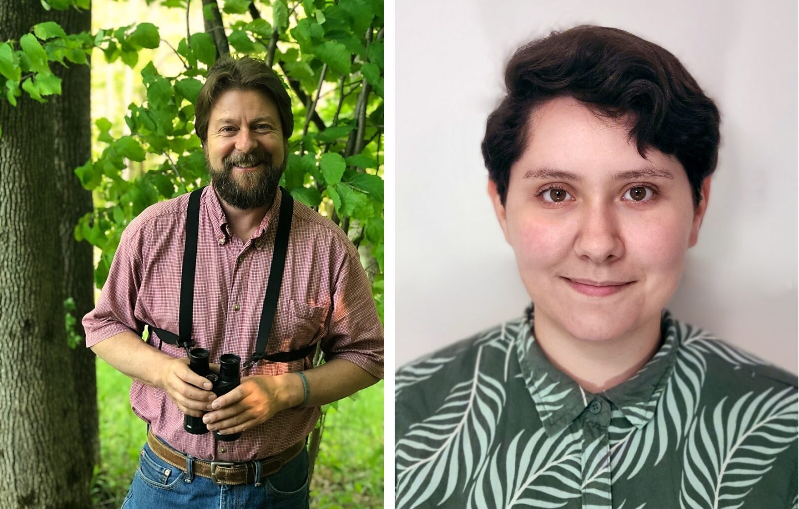 Dalawang larawan ng mga account ng may-akda ng species