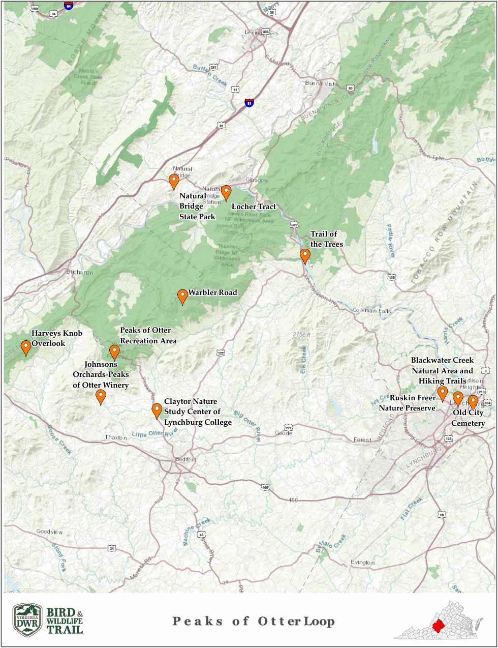 I-click upang buksan ang mga taluktok ng otter loop map bilang isang PDF sa isang bagong tab