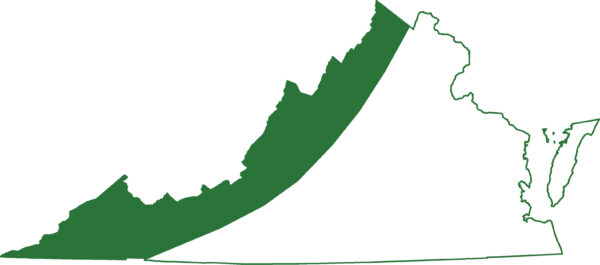 Isang hanay na mapa ng Valley at Ridge salamander na matatagpuan sa buong hanay ng bundok ng Appalachian