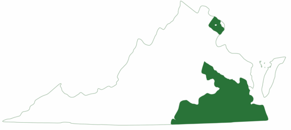 Ang yellow bellied slider ay matatagpuan sa buong lower east region ng Virginia