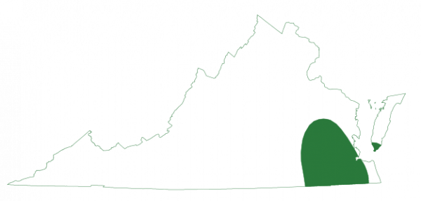 Brimley's chorus frog range map